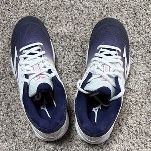 Mizuno Purple, White and Pink Gradient Athletic Sneakers